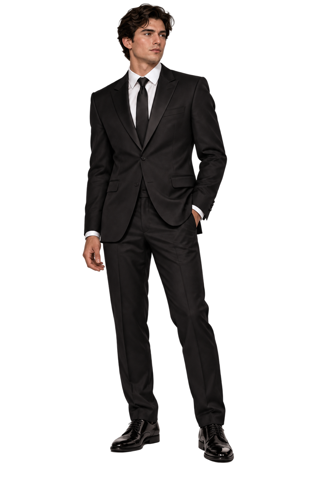 Hombre con traje negro formal